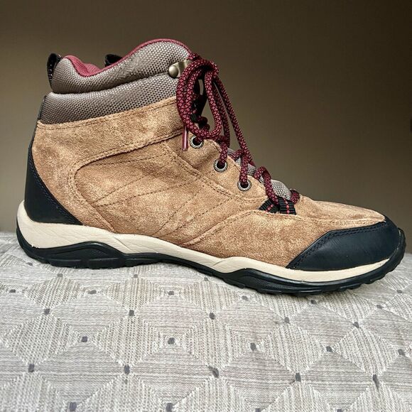 Columbia Mount Carmel Tan Suede Waterproof Lace Up Hiking Ankle Boots Women’s 10 - Picture 1 of 15